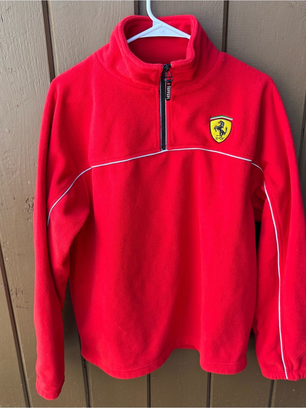 Vintage Ferrari Racing 1/4 Zip Fleece Jacket F1 Men Size M Red